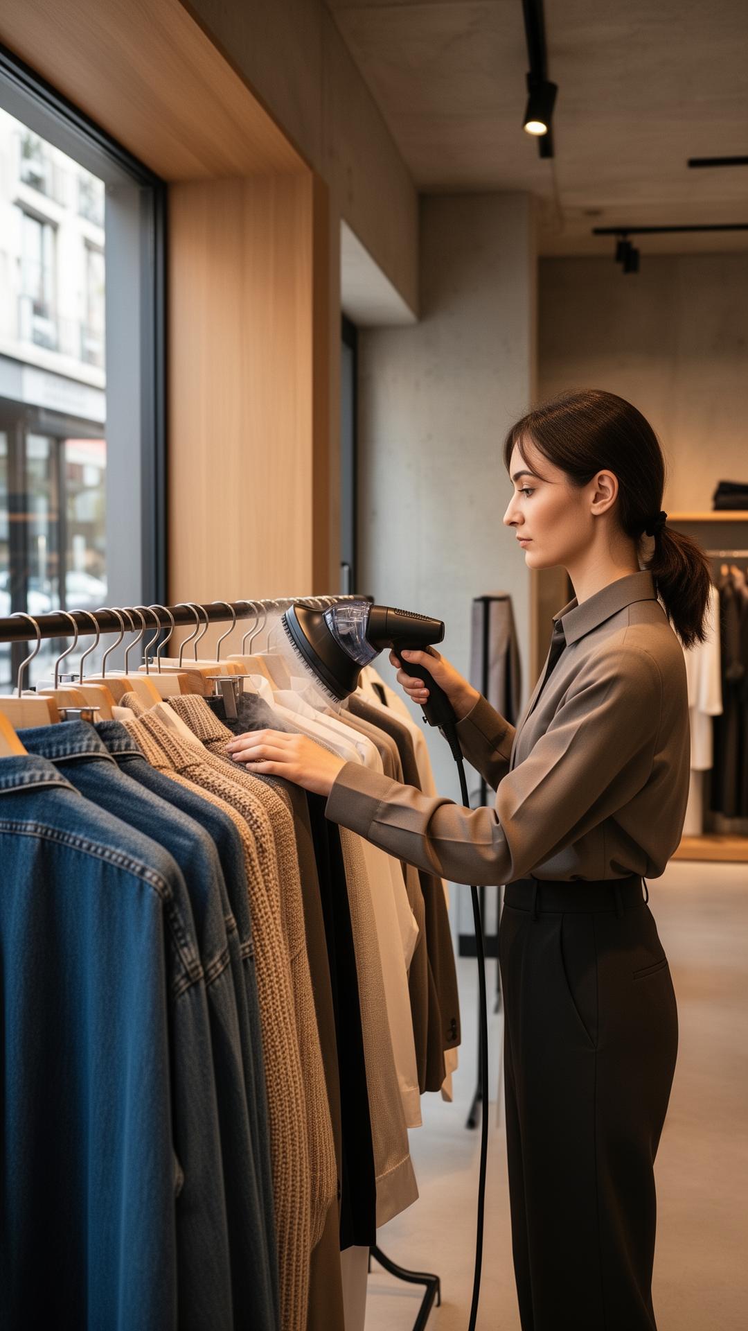 Team retail al lavoro in un negozio contemporaneo