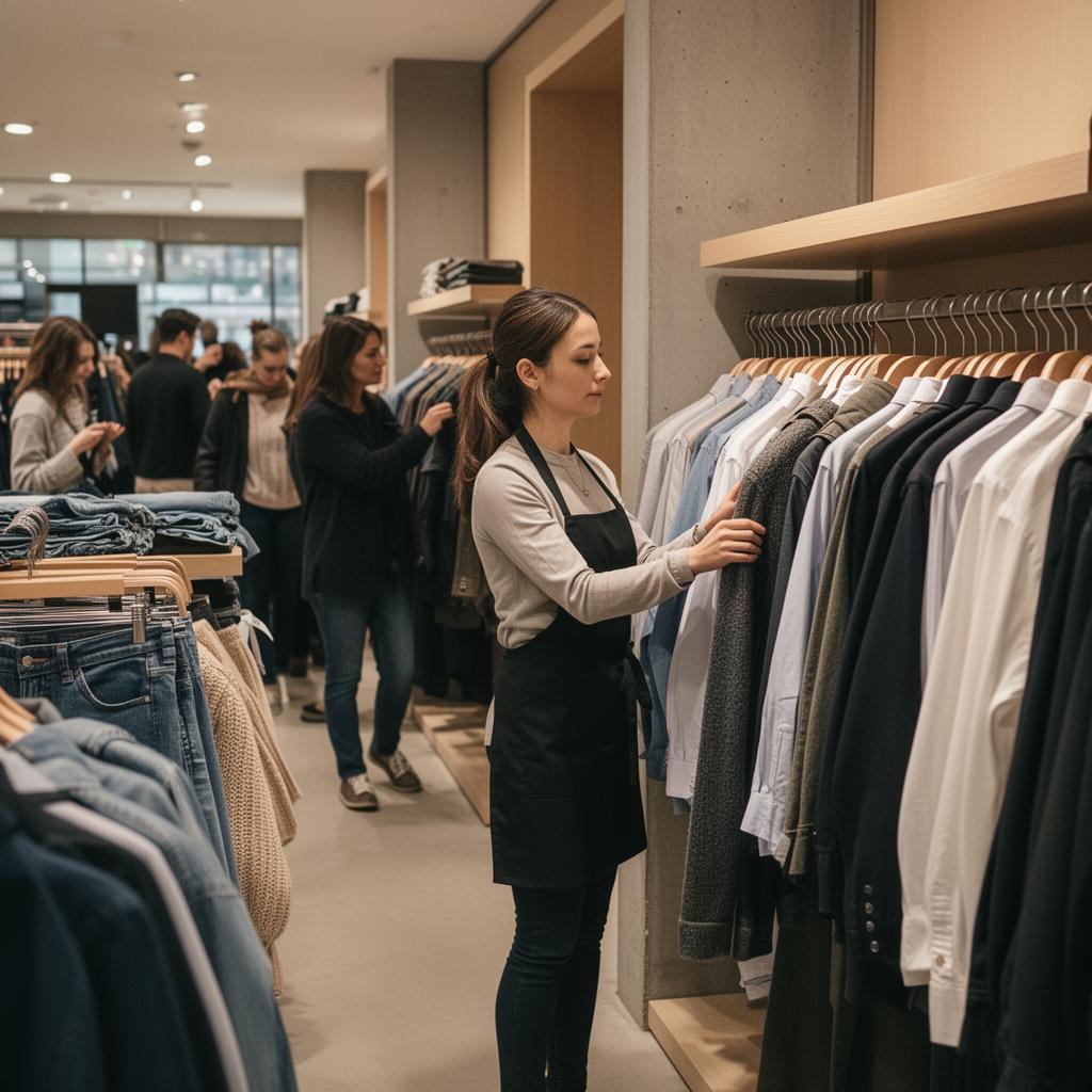 Store associate assiste un cliente alla cassa in un momento di picco